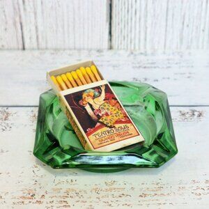 Vintage Square Pressed Glass Ashtray Trinket Dish | Collectible Depression Glass